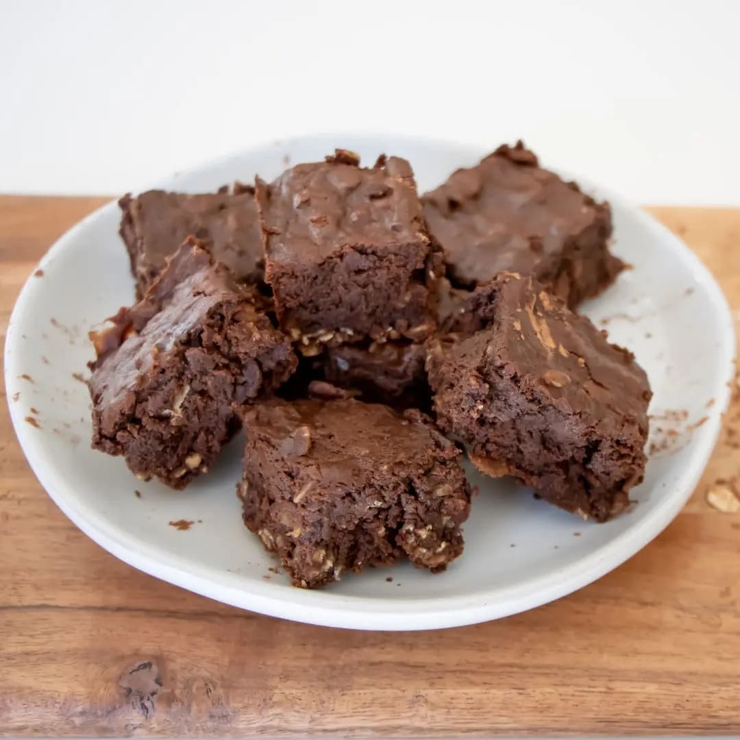 Double Chocolate Lactation Brownies on a plate