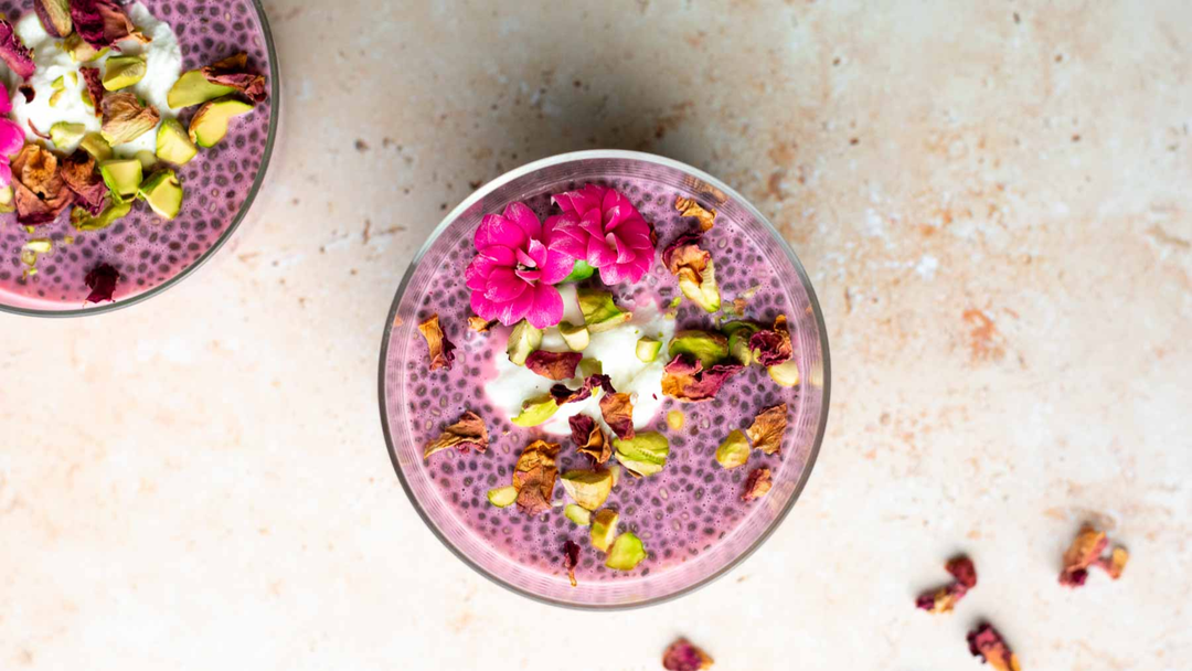 rose cardamom chia pudding