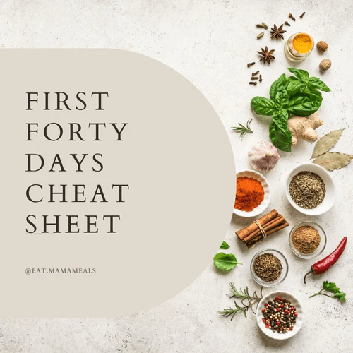 First Forty Days Cheat Sheet