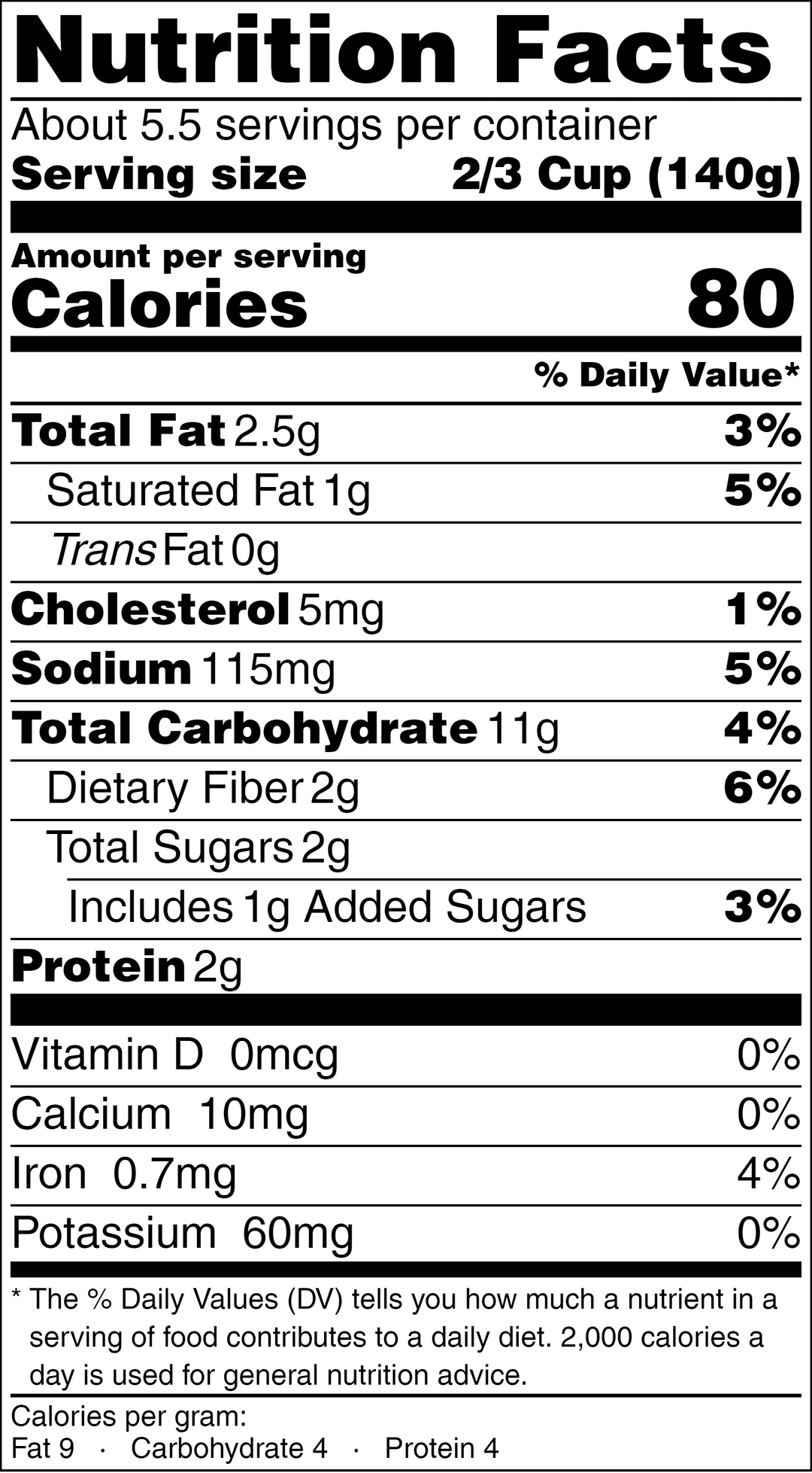 Berry Oatmeal Nutrition Facts