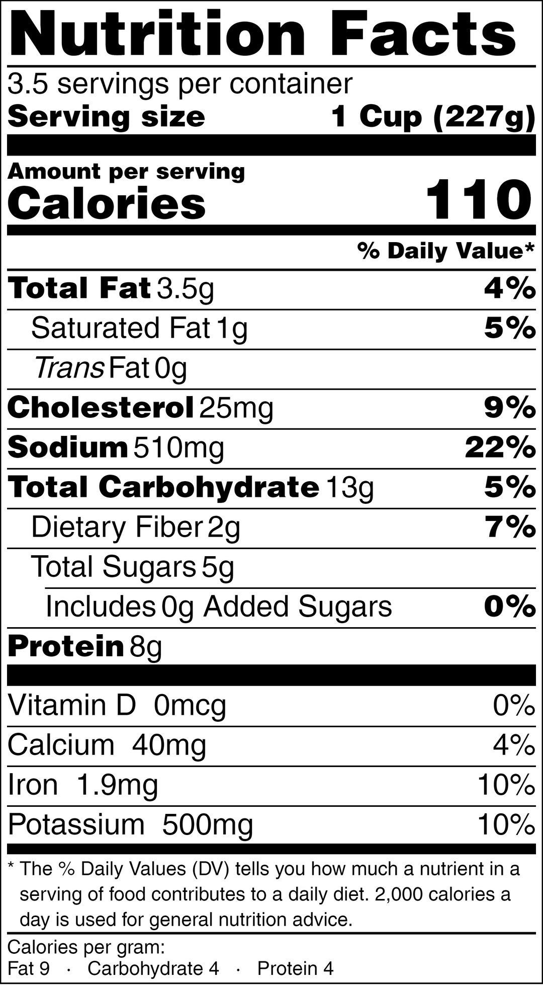 Traditional Lentil Stew Nutrition Facts