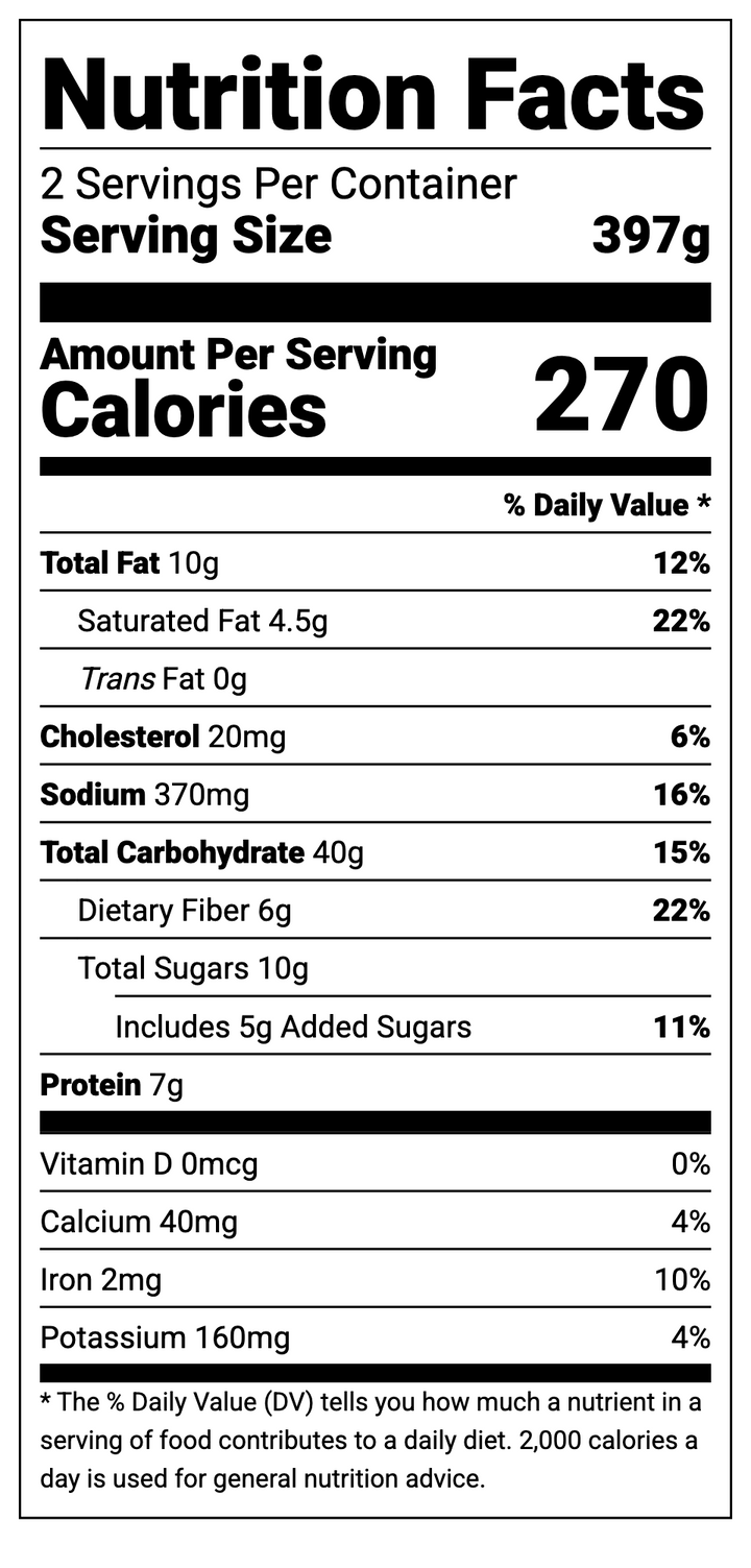 Nutrition facts label for Very Berry Oatmeal Congee with Collagen showing 270 calories per serving